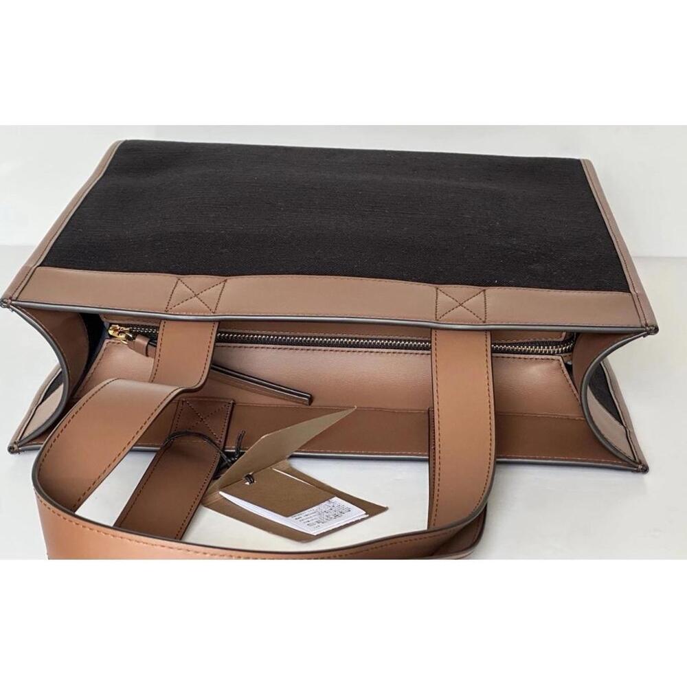 BNWT Burberry Manzon Tote Shoulder Bag Black/Dark Brown $1,350 - Picture 6 of 9